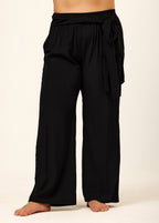 Black Knotted Plus Size Modest Fashion Loose Cover Up Swimsuit Pants
